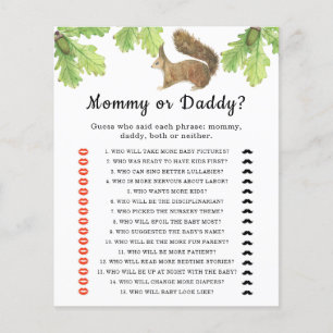 Squirrel - mummy or daddy baby shower game