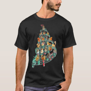 Squirrel Music Note Christmas Tree Squirrel Xmas T-Shirt