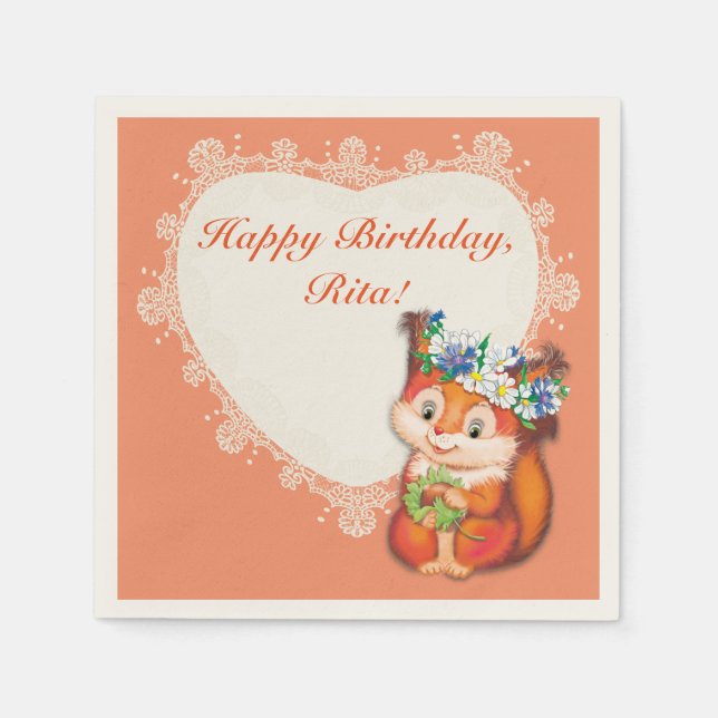 Squirrel Napkin (Front)