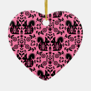 Squirrel Nordic Scandinavian Folk Art     Ceramic Tree Decoration