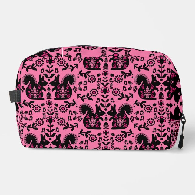 Squirrel Nordic Scandinavian Folk Art     Dopp Kit (Front)