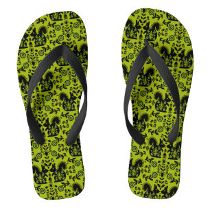 Squirrel Nordic Scandinavian Folk Art     Flip Flops