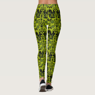 Squirrel Nordic Scandinavian Folk Art     Leggings