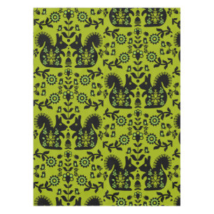 Squirrel Nordic Scandinavian Folk Art       Tablecloth