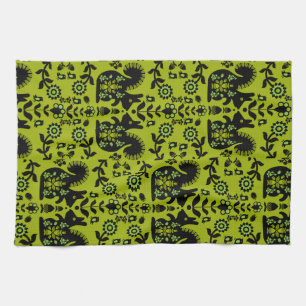 Squirrel Nordic Scandinavian Folk Art       Tea Towel