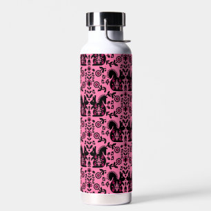 Squirrel Nordic Scandinavian Folk Art Water Bottle