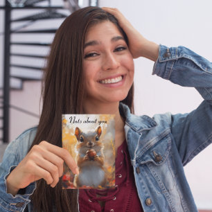 Squirrel, nuts about you holiday card