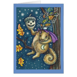 SQUIRREL OF SLEEPY HOLLOW, FUNNY HALLOWEEN CARD