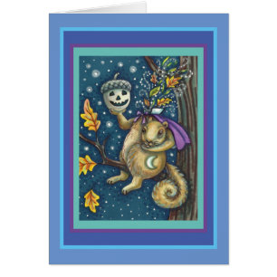 SQUIRREL OF SLEEPY HOLLOW, FUNNY HALLOWEEN CARD