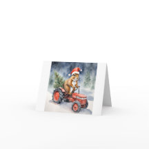 Squirrel on a Tractor Christmas
