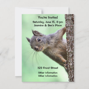 Squirrel On a Tree Invitation