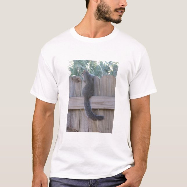 Squirrel on fence T-Shirt (Front)