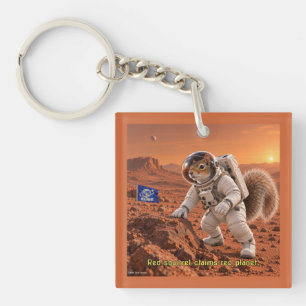 Squirrel on Mars Key Ring