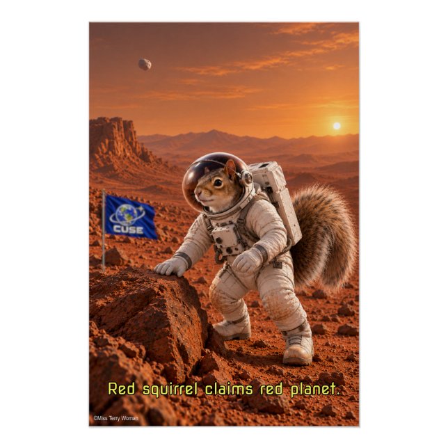 Squirrel on Mars Poster (Front)