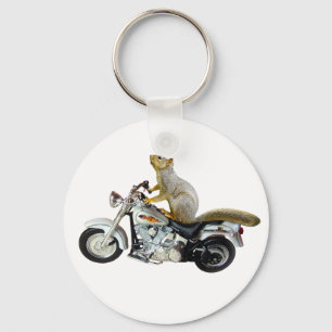Squirrel on Motorcycle Key Ring