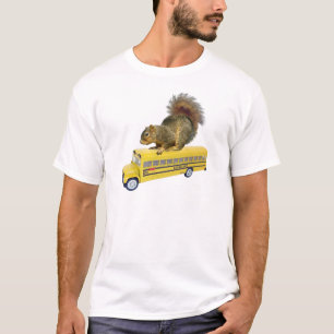 Squirrel on School Bus T-Shirt