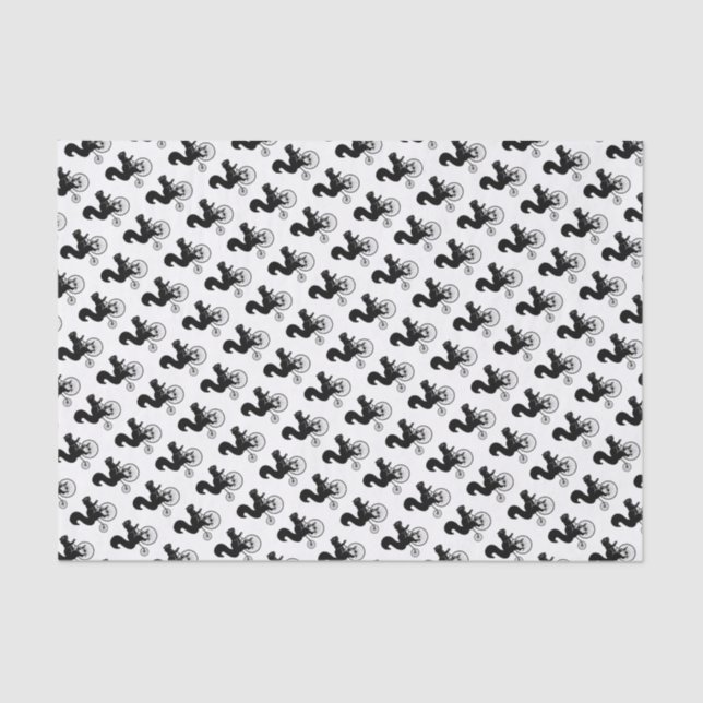 Squirrel or Chipmunk on Bike Tissue Paper (Front)