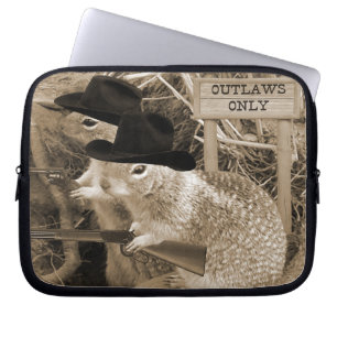 Squirrel Outlaws In The Old West Laptop Sleeve