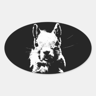 Squirrel Oval Sticker
