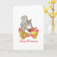 Squirrel Pecan Pie Thanksgiving Card