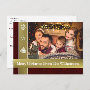 Squirrel Photo Bombs Family Photo Christmas Postcard