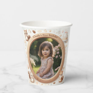Squirrel Photo Frame for Kids' Birthday Parties Paper Cups