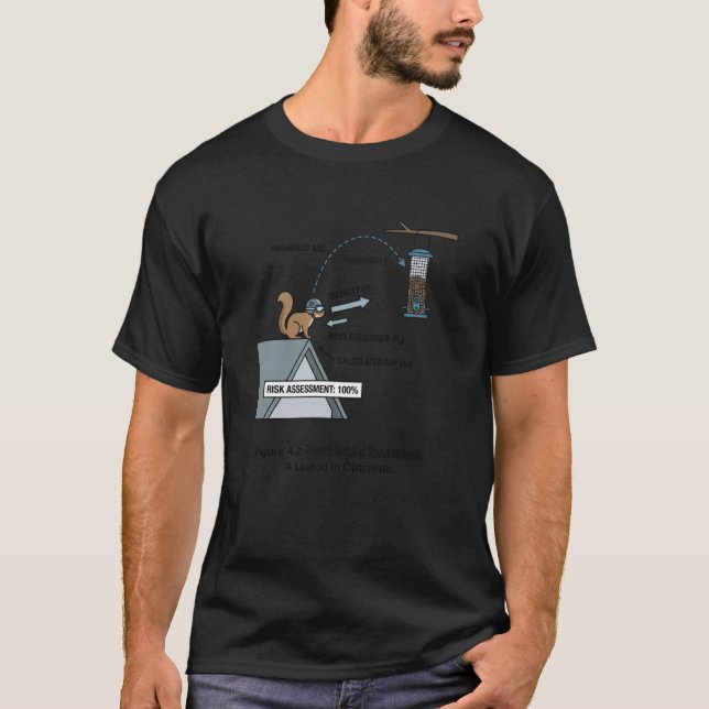 Squirrel Physics Projectile Motion Bird Feeder Mat T-Shirt (Front)