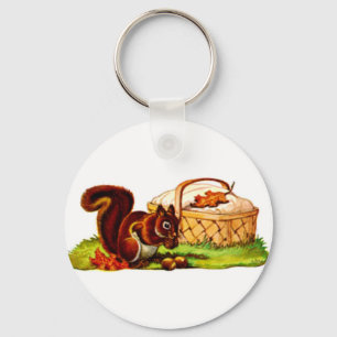 Squirrel Picnic Key Ring