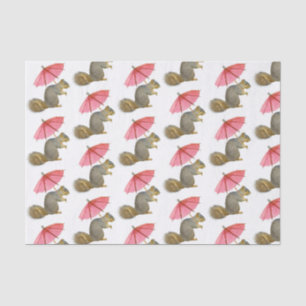 Squirrel Pink Parasol Tissue Paper