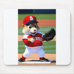 squirrel, playing baseball on mouse pad