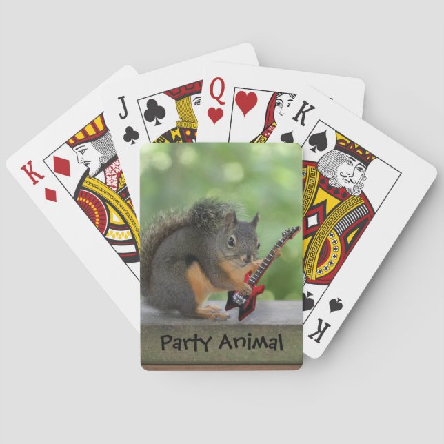 Squirrel Playing Electric Guitar Cards (Back)