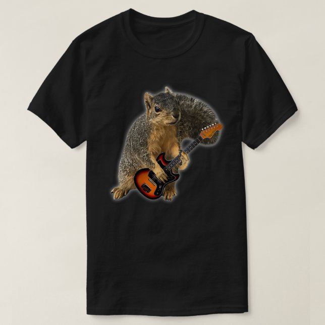 Squirrel Playing Guitar  1  T-Shirt (Design Front)