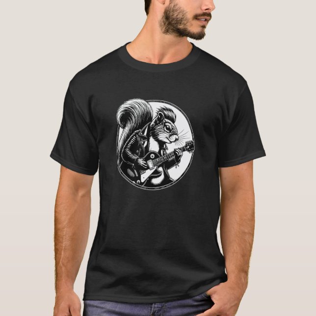 Squirrel playing guitar, squirrel guitar T-Shirt (Front)