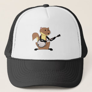 Squirrel Playing the Banjo Trucker Hat