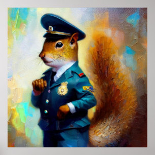 Squirrel Policeman Poster