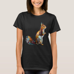 Squirrel Polygon Colourful Animal Print Art Squirr T-Shirt