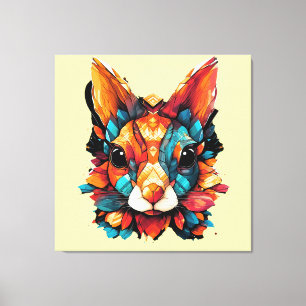 Squirrel Popart Canvas Print
