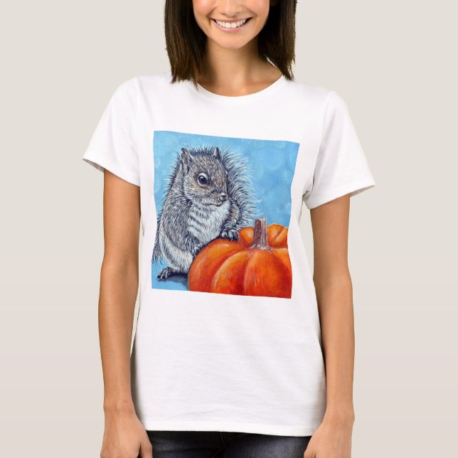 Squirrel Pumpkin Painting T-Shirt (Front)