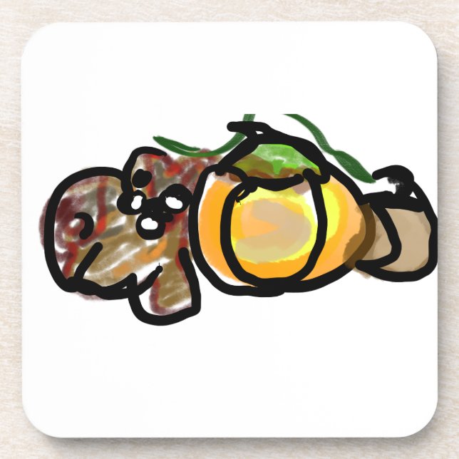 Squirrel pumpkins  coaster (Front)
