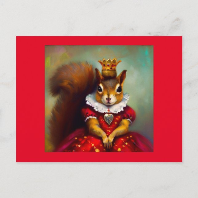 Squirrel Queen of Hearts Postcard (Front)