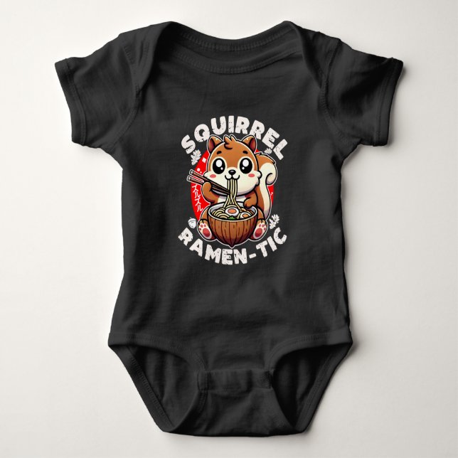 Squirrel Ramen-tic Baby Bodysuit (Front)