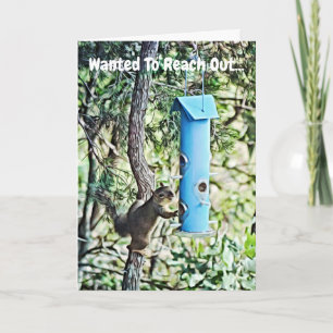 Squirrel Reaching Out Thinking Of You Card