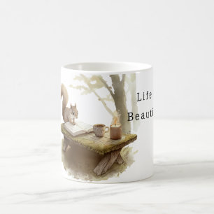 Squirrel Reading A Book Coffee Mug