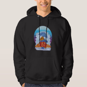 Squirrel Red coat Blue scarf Blue umbrella Autumn  Hoodie