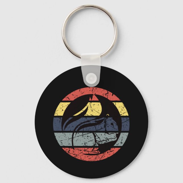 Squirrel Retro  Key Ring (Front)