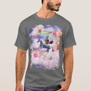 Squirrel Riding Unicorn, Rainbow Pizza Doughnut T-Shirt