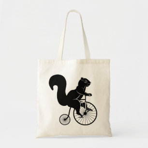 Squirrel Riding Vintage Bike Tote Bag