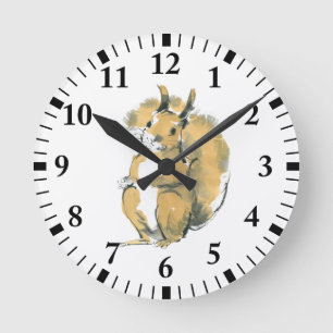 Squirrel Round Clock