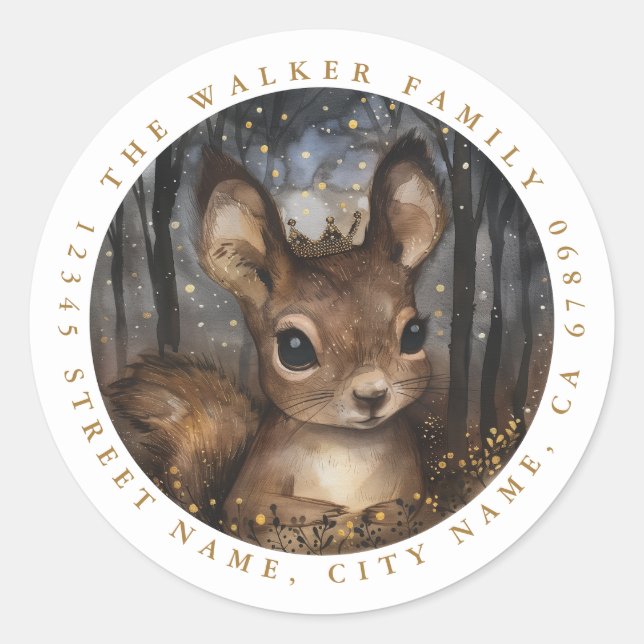 Squirrel Round Stickers (Front)