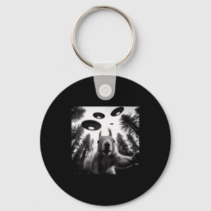 Squirrel Selfie With Alien Ufo Funny For Men Women Key Ring